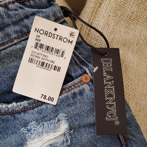 NEW! BLANK NYC | 'TheWarren' Work With Me Mid-thigh Distressed Jean Shorts sz 29 - Picture 11 of 13